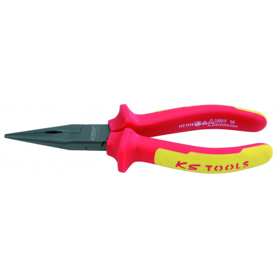 Pince à Bec Demi-Ronds KS Tools 210mm - Poignées Bi-Composants | Chrome Vanadium | Qualité Professionnelle