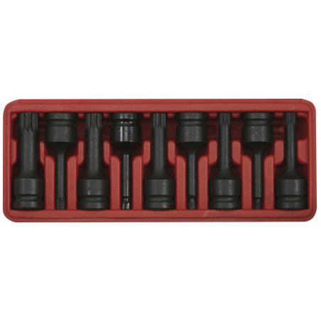 Jeu de douilles à chocs 1/2 pouce XZN - 9 pièces - KSTools | 911.0944