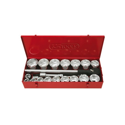 Coffret de douilles KS 1"- Ø36 à 80 mm - 22 pcs - coffret métallique - KSTOOLS