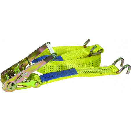 Sangle d'arrimage 50 mm – longueur 7m - 4t avec cliquet + crochet - Sodise | 18386