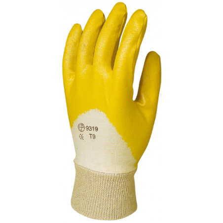 Gants en Nitrile jaune dos aéré, économique - Eurotechnique