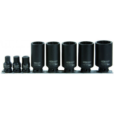 Assortiment de 8 douilles à chocs spéciales cardans - Kstools | 150.1750