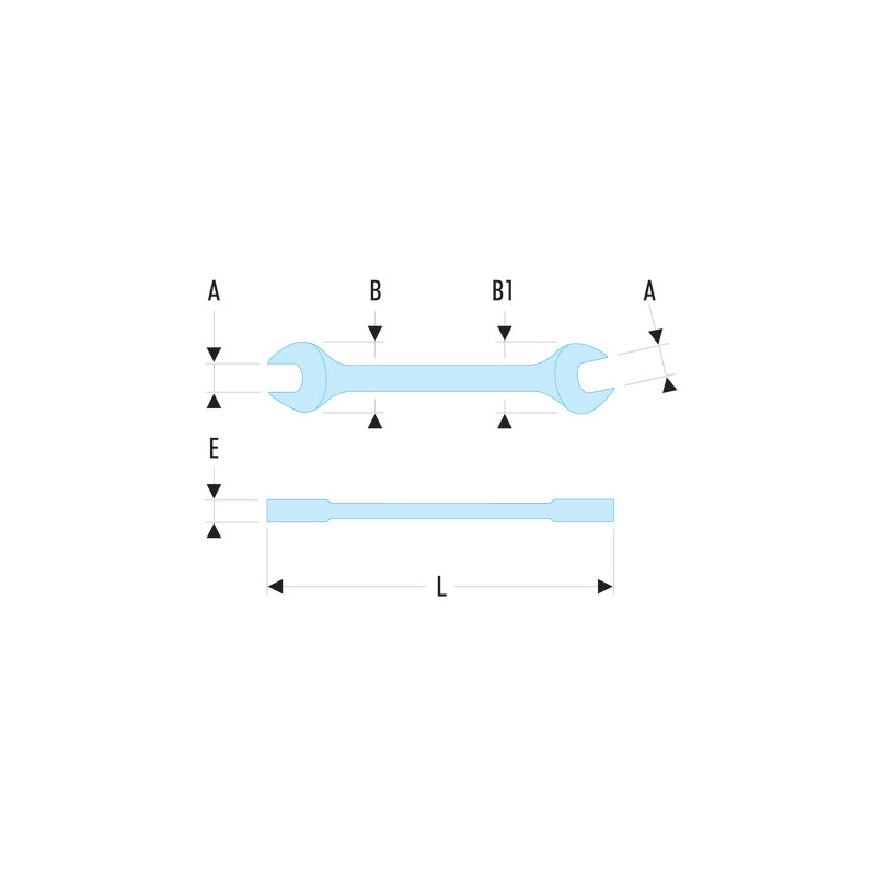CLE PLATE FACOM A FOURCHE 1" X 1"1/16 | 44.1'X1'1/16