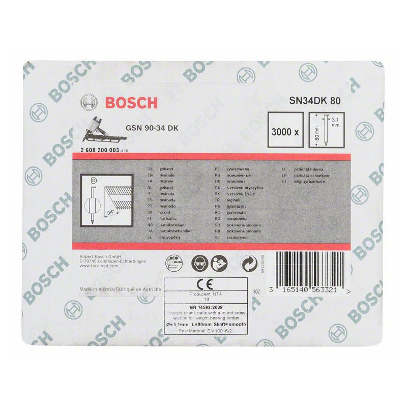 Clou en bande tête D SN34DK 80 Accessoire Bosch pro outillage 2608200003