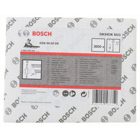 Clou en bande tête D SN34DK 65G Accessoire Bosch pro outillage 2608200006