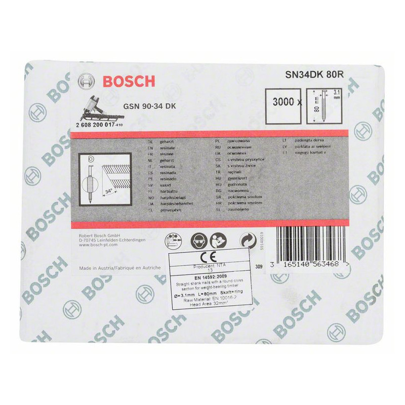 Clou en bande tête D SN34DK 80R Accessoire Bosch pro outillage 2608200017