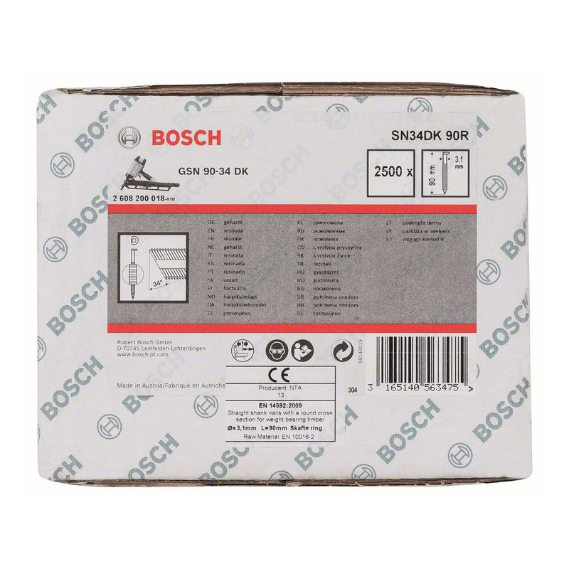 Clou en bande tête D SN34DK 90R Accessoire Bosch pro outillage 2608200018