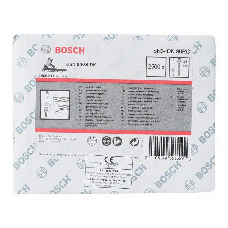 Clou en bande tête D SN34DK 90RG Accessoire Bosch pro outillage 2608200023