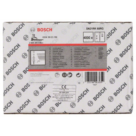 Clou en bande tête ronde SN21RK 60RG Accessoire Bosch pro outillage 2608200036