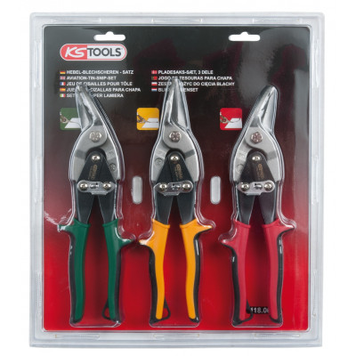 Jeu de 3 cisailles à tôles KS Tools | 118.0050
