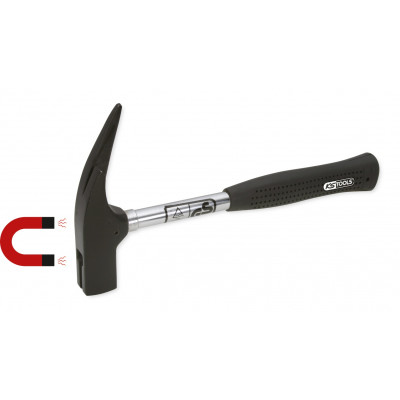 Marteau de charpentier magnétique KS 600 g, manche acier tubulaire, néoprène - KS Tools | 140.2002