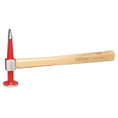 Marteau débosseler, panne droite tete ronde plate en acier polie - KS Tools | 140.2136