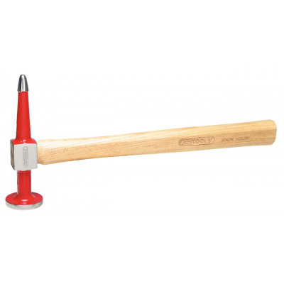 Marteau à débosseler, panne pointue et tete ronde plate en acier poli - KS Tools | 140.2137