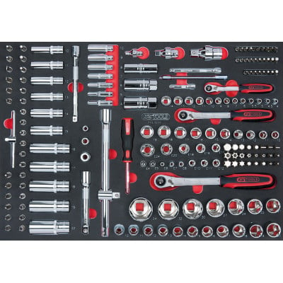 KS Tools Ensemble d'outils d'électricien 128 pcs 1/4 + 1/2