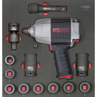 Module de douilles et clé à chocs pneumatique 3/4", 13 pièces - KS Tools | 712.1013