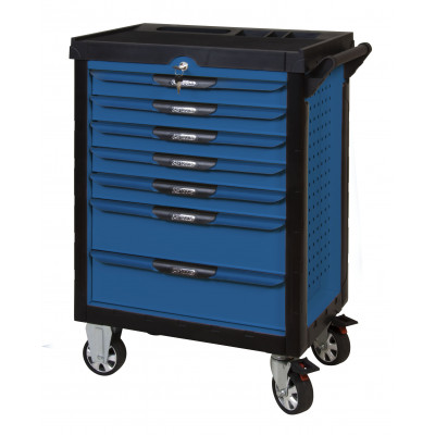 Servante PEARLline bleue 7 tiroirs équipée de 202 outils - KS Tools | 804.7202