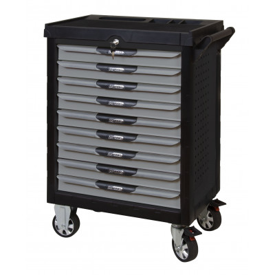 Servante PEARLline grise et noire 9 tiroirs équipée de 241 outils - KS Tools | 816.9241