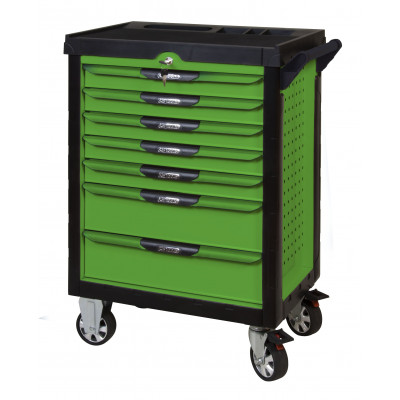 Servante PEARLline verte 7 tiroirs équipée de 283 outils - KS Tools | 817.7283