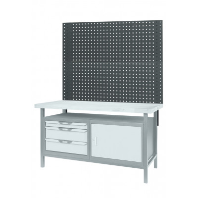 Plateau mural perforé pour fixation de crochets et accessoires, L. 2m - KS Tools | 865.0211
