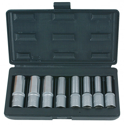 Coffret de 8 douilles TORX, L.75 mm - 1/2" - E10 à E24" - KS Tools | 922.1387