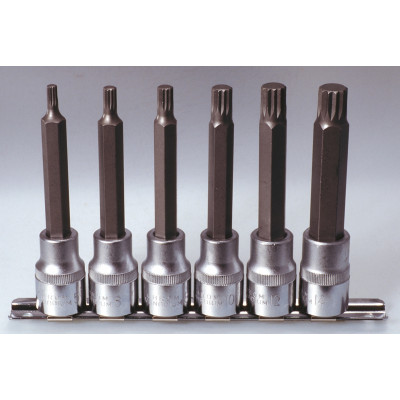 Rail de 6 douilles tournevis XZN, L.110 mm - 1/2" - M5 à M14" - KS Tools | 922.1825