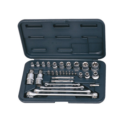 Coffret mâle/femelle TORX, 1/4" - 3/8" - 1/2" - 31 pcs " - KS Tools | 922.4302