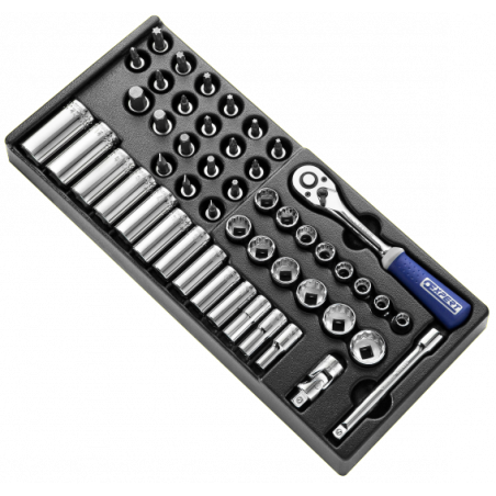 E031821 Expert Module de douilles et accessoires 3/8" métriques - 50 pièces