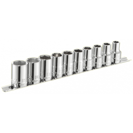 E034837 Expert Rack de 10 douilles 1/2" métriques