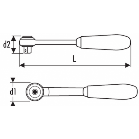 E032709 Expert Cliquet parcmètre à verrouillage 1/2" manche métal