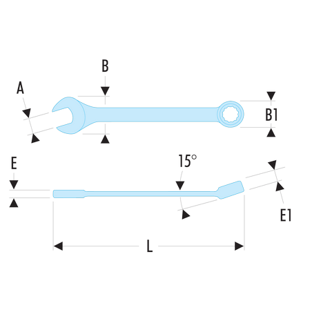 39.5/8 Facom Clés mixtes courtes en pouces