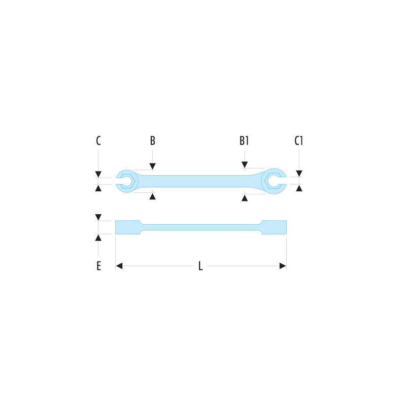 43.7X9 Facom Clés à tuyauter droites avec toile métriques