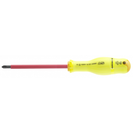 AP2X125VEF Facom AP.VEF - Tournevis PROTWIST® isolés 1000 Volts pour vis cruciformes Phillips® - FLUO