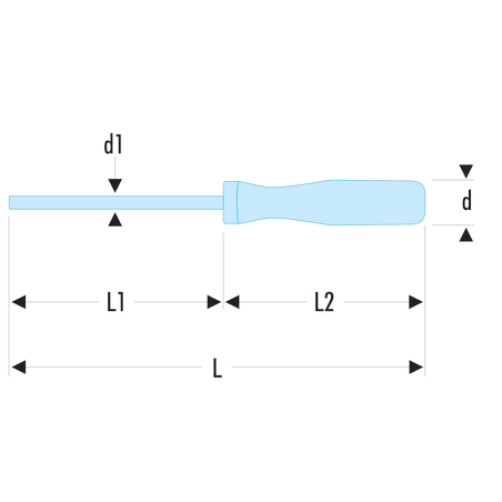AR.2X40 Facom AR - Tournevis ISORYL pour vis à fente - lame fraisée