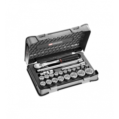 SL.161-3P6 Facom Coffret douilles 1/2" 6 pans métriques - 23 pièces - SL.161-3P6