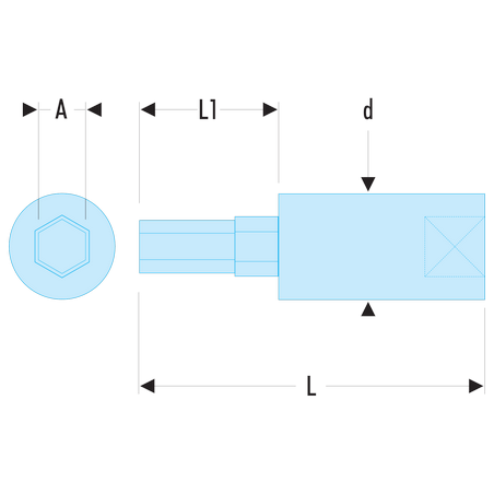 RT.1/8 Facom RT - Douilles tournevis 1/4" pour vis 6 pans en pouces