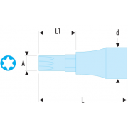 Douille Facom JX.40 3/8" Pour Embout Torx T40 - Amovible, Chromée, Garantie 2 Ans - Pour Vissage Précis