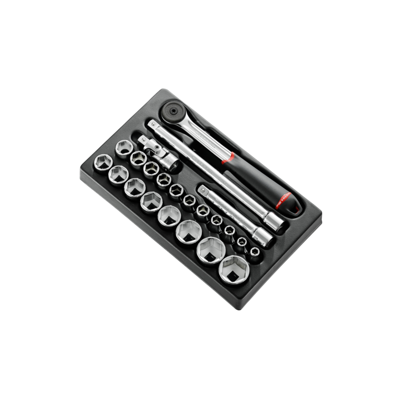 MOD.S161-36 Facom Module douilles 1/2" 6 pans métriques - 23 pièces - MOD.S161-36