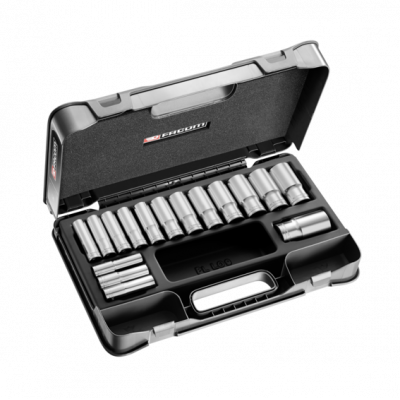 S.404AE Facom Coffret douilles 1/2" longues 12 pans métriques - 16 pièces - S.404AE