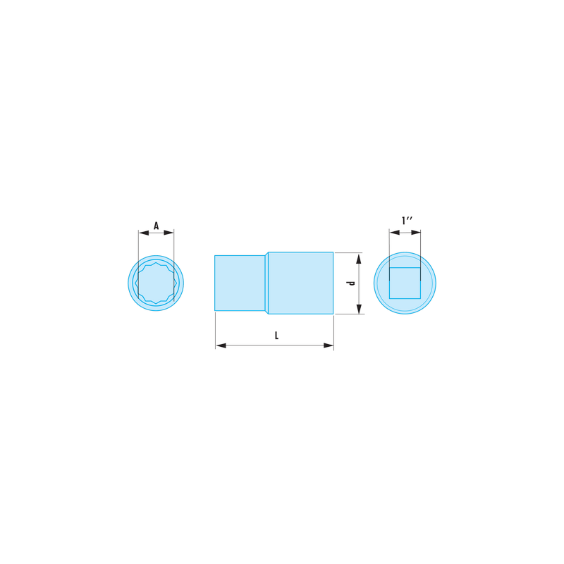 M.50SR Facom M.SR - Douilles 1" 12 pans métriques ADF