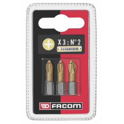 EP131T.J3 Facom EP13T - Jeux de 3 embouts High Perf' Titane série 1 - 25 mm pour vis Phillips®