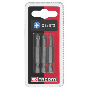 ED631T.J3 Facom ED63T - Jeux de 3 embouts High Perf' titane série 6 pour vis cruciformes Pozidriv®