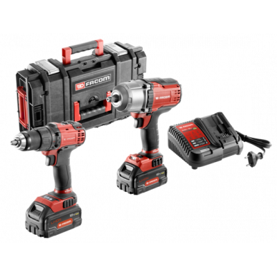 DUO PACK SANS FIL 1/2 18 V 5,0Ah Facom | CL3.CHP18SP2PB
