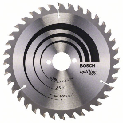 2608640616 Lame de scie circulaire Optiline Wood Accessoire Bosch pro outils