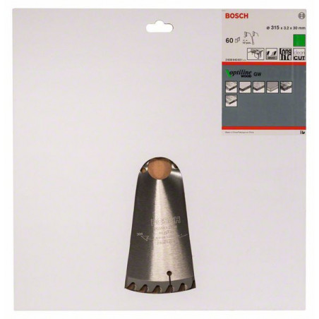 2608640651 Lame de scie circulaire Optiline Wood Accessoire Bosch pro outils
