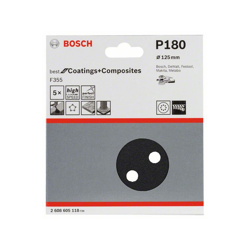 2608605118 Disque abrasif F355, pack de 5 Accessoire Bosch pro outils