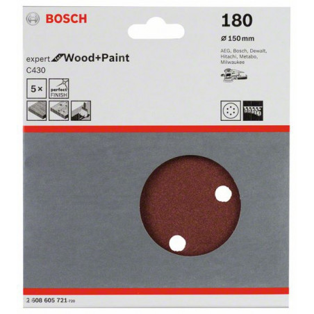 2608605721 Feuille abrasive C430, pack de 5 Accessoire Bosch pro outils