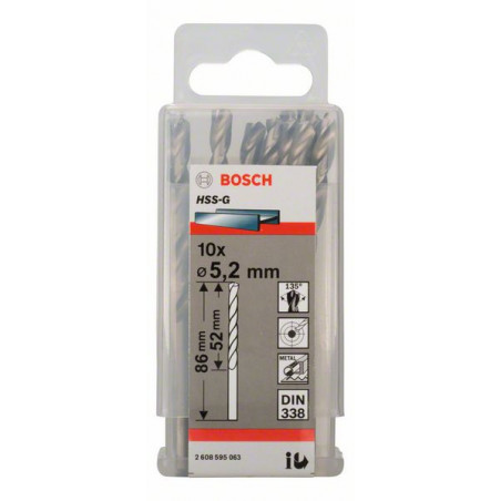 2608595063 Forets à métaux rectifiés HSS-G, DIN 338 Accessoire Bosch pro outils
