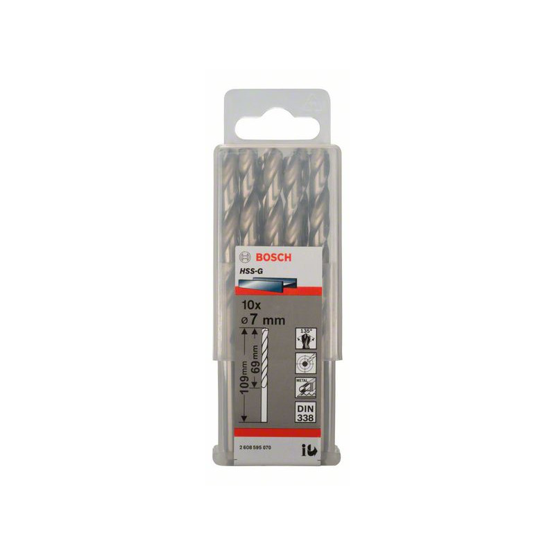2608595070 Forets à métaux rectifiés HSS-G, DIN 338 Accessoire Bosch pro outils