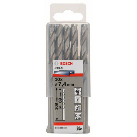 2608585503 Forets à métaux rectifiés HSS-G, DIN 338 Accessoire Bosch pro outils