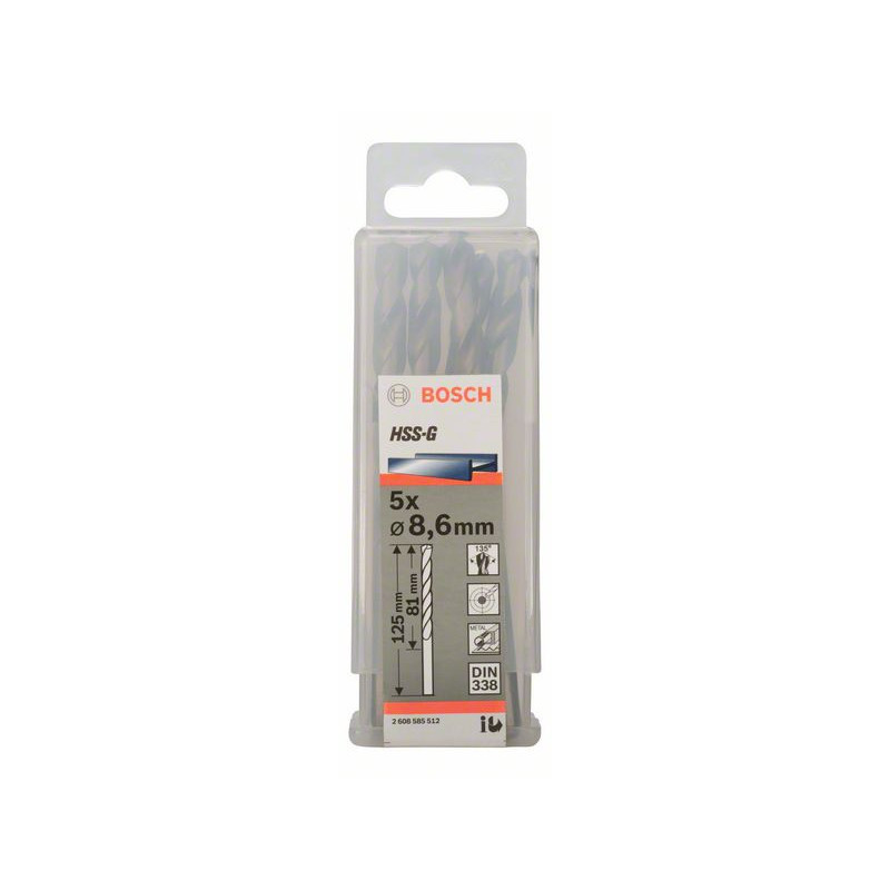 2608585512 Forets à métaux rectifiés HSS-G, DIN 338 Accessoire Bosch pro outils